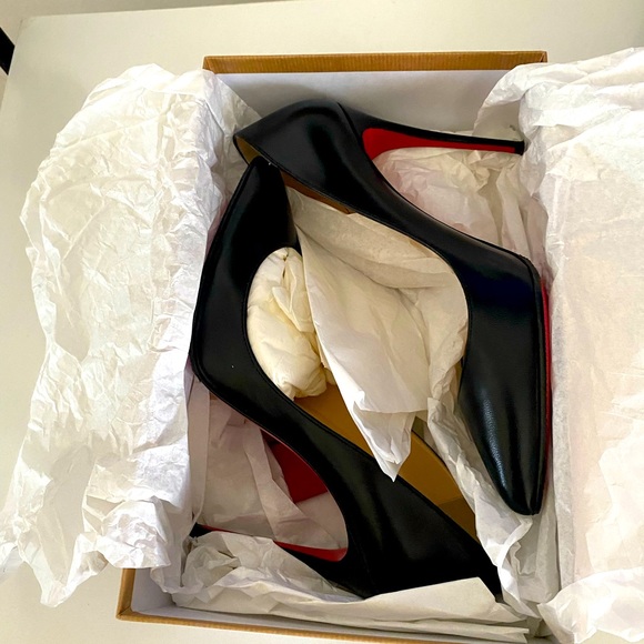 COPY Black Christian Louboutin Pigalle Follies Leather 100mm Red